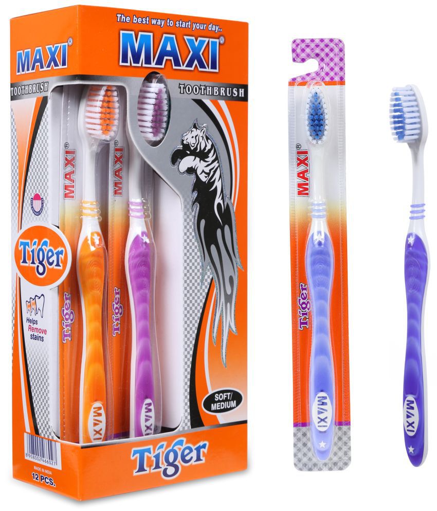     			Maxi Tiger Soft Toothbrush (Pack of 12)