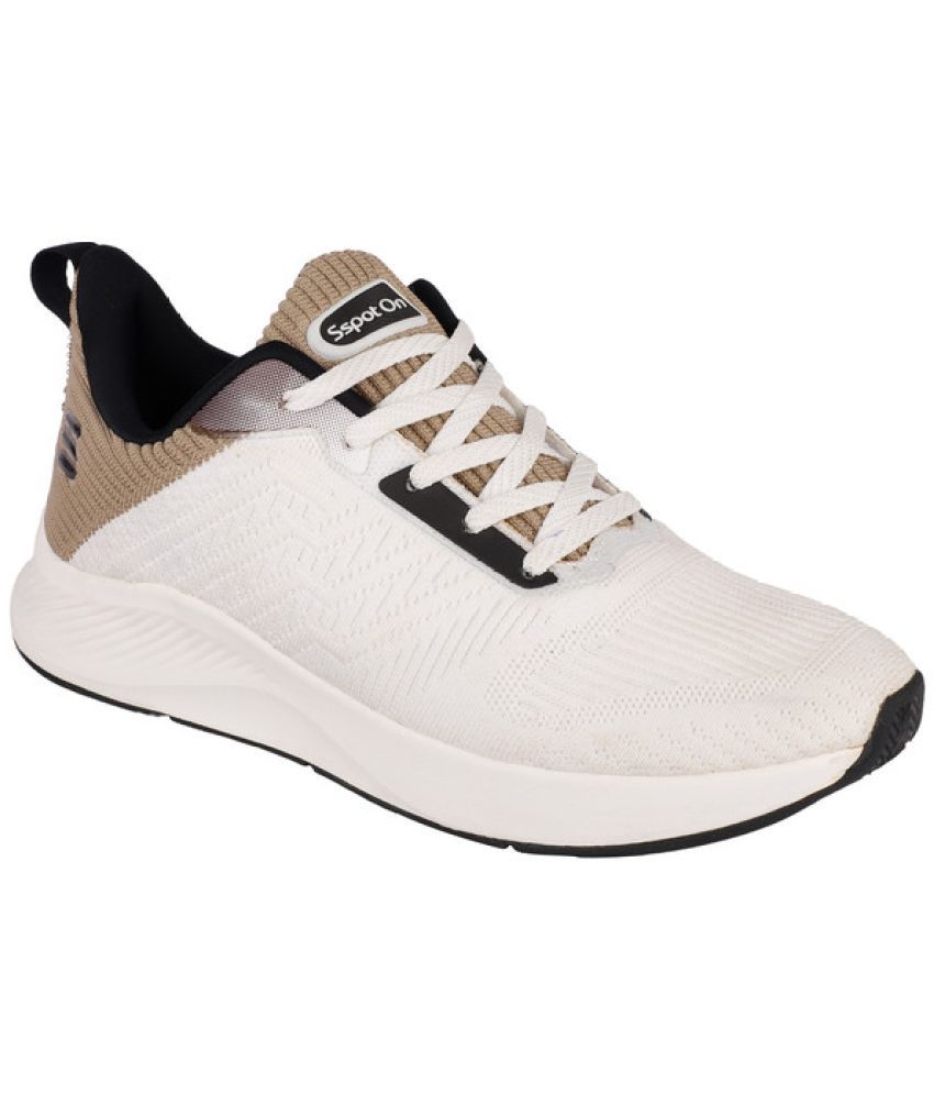    			Sspot On - STRIDE White Men's Sports Running Shoes