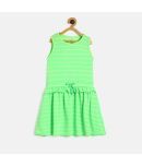 MINI KLUB Green Cotton Girls A-line Dress ( Pack of 1 )