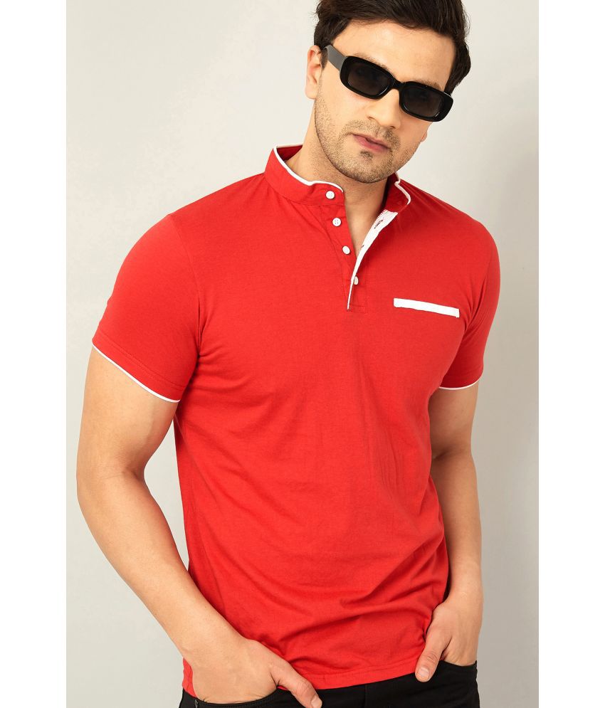     			AUSK T-Shirt Cotton Blend Solid Regular Fit For Men - Red ( Pack of 1 )