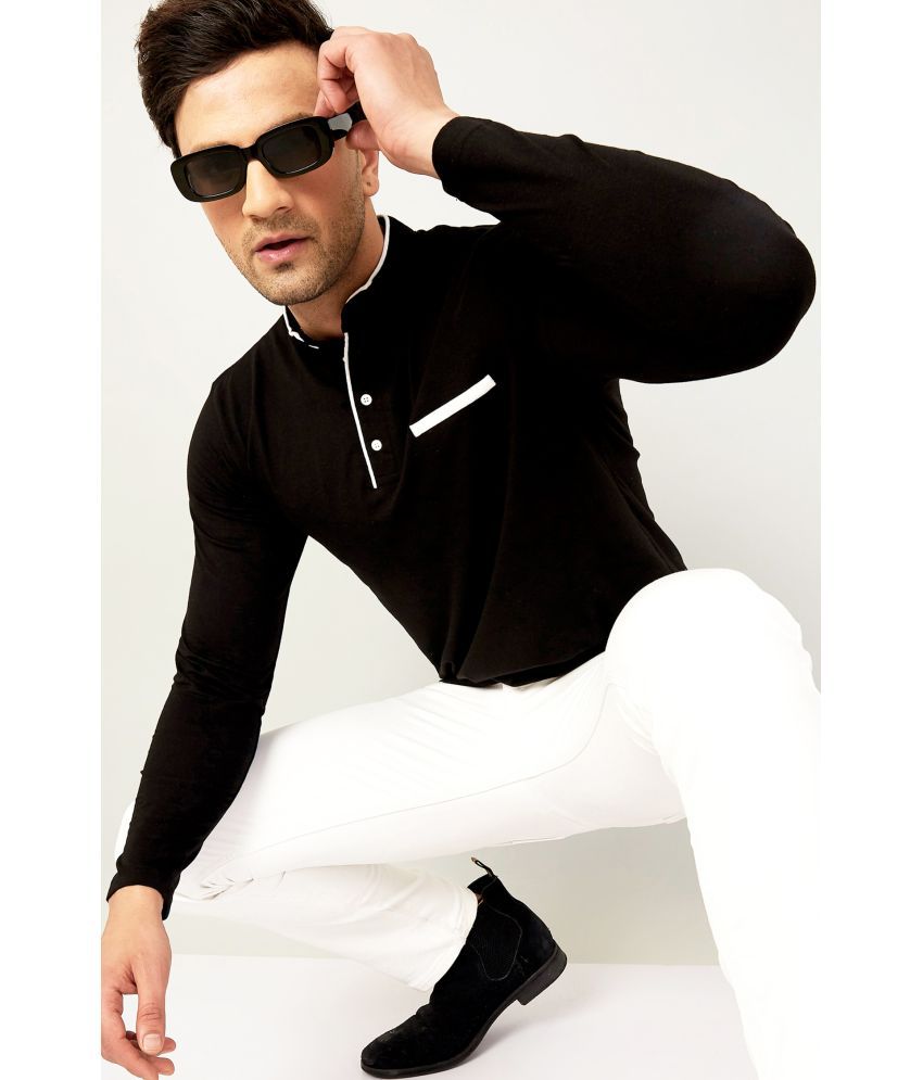     			AUSK Cotton Blend Regular Fit Solid Full Sleeves Men's T-Shirt - Black ( Pack of 1 )