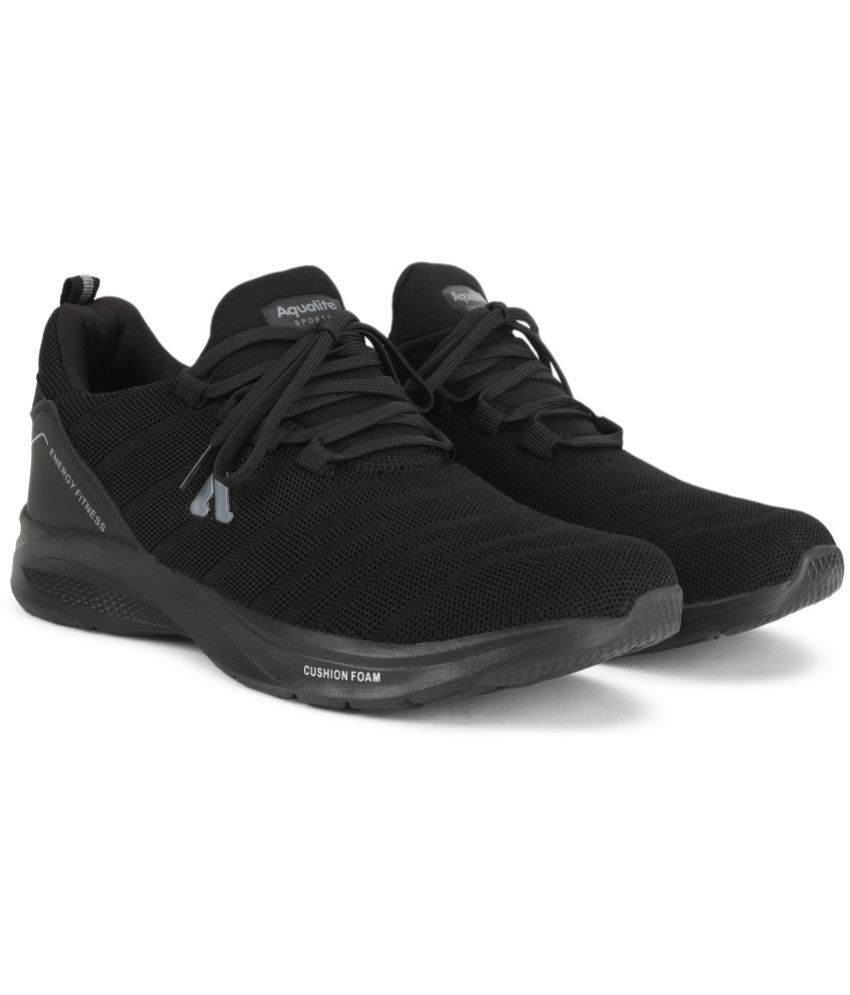     			Aqualite Black Men's Sports Running Shoes