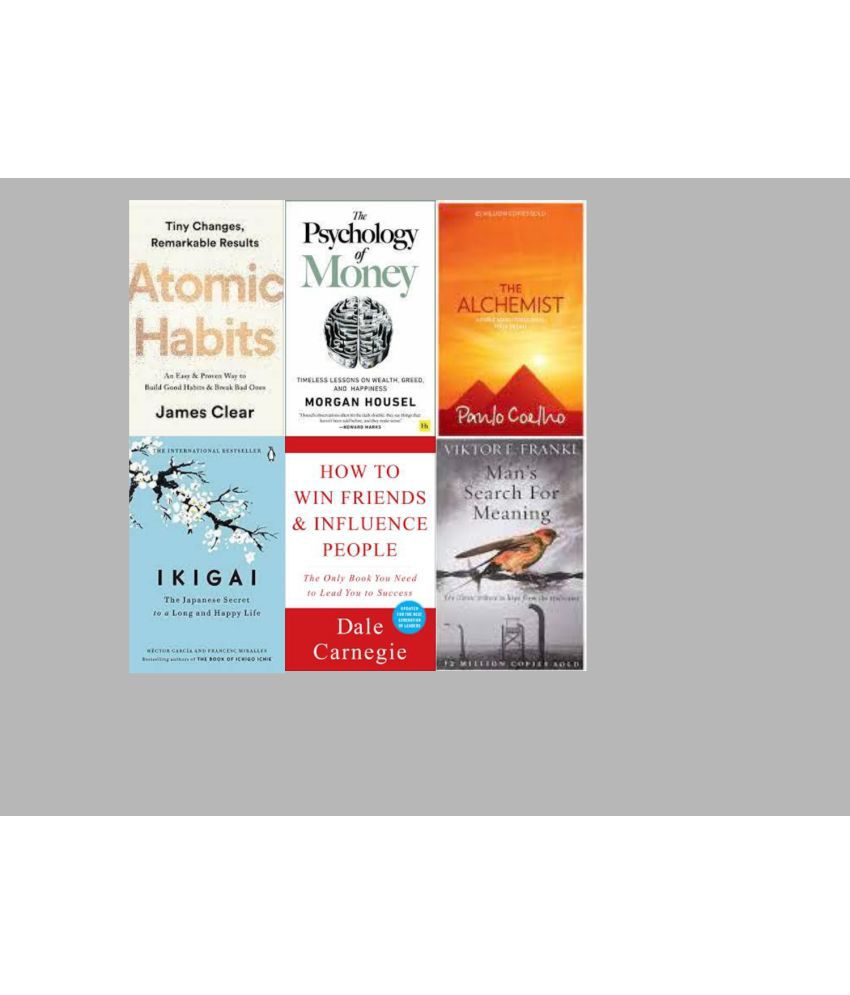     			Atomic Habits + Psychology of Money + Ikigai + How To  Win Friends Influence People + The Alchemist + Man's Search For Meaning