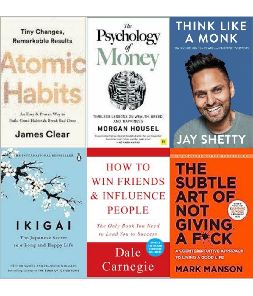     			Atomic Habits + Psychology of Money + Ikigai + How To  Win Friends Influence People + Think Like A Monk + The Subtle Art