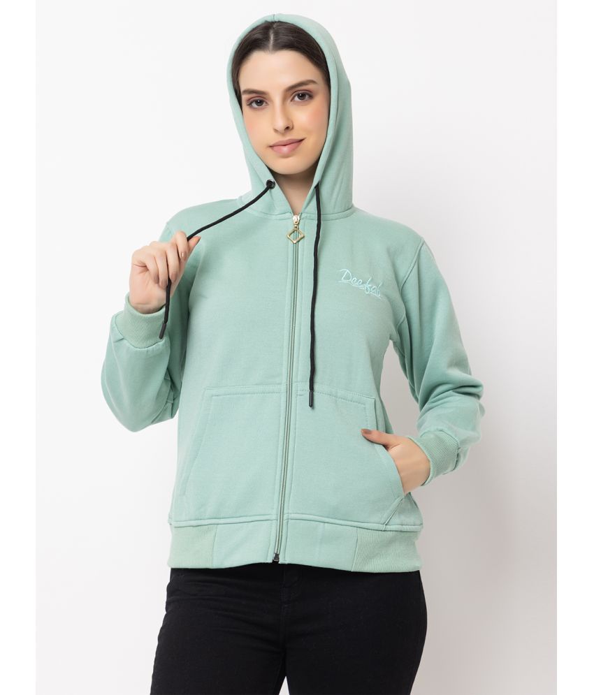     			DeeFab Fleece Women's Hooded Sweatshirt ( Green )