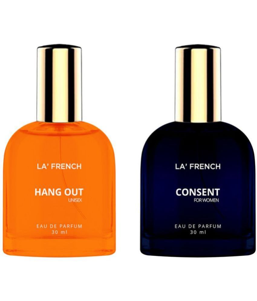     			LA FRENCH - Hang Out & Consent Eau De Parfum (EDP) For Unisex  60ml  ( Pack of 2 )