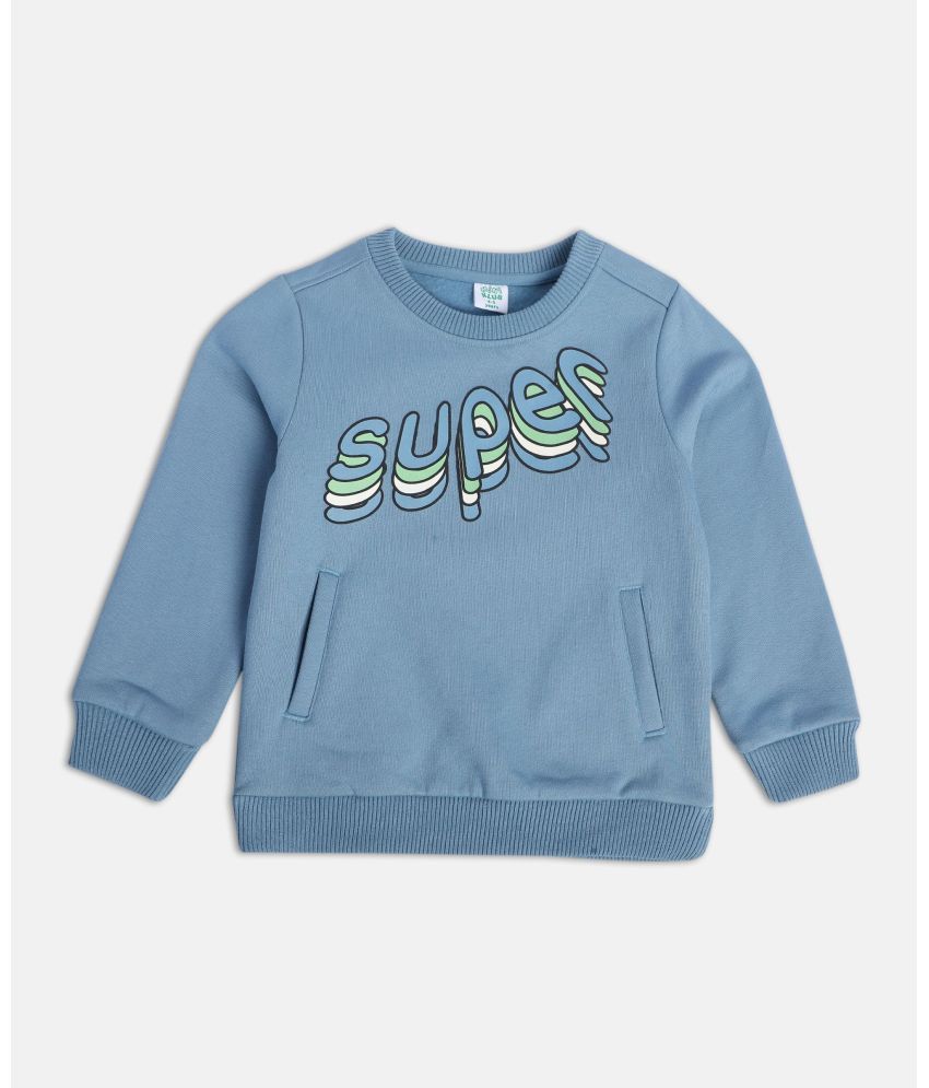     			MINI KLUB Blue Cotton Boys Sweatshirt ( Pack of 1 )