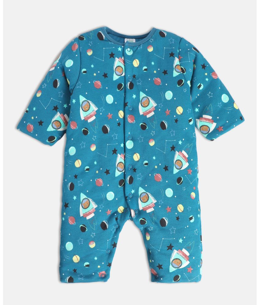     			MINI KLUB - Blue Cotton Rompers For Baby Boy ( Pack of 1 )