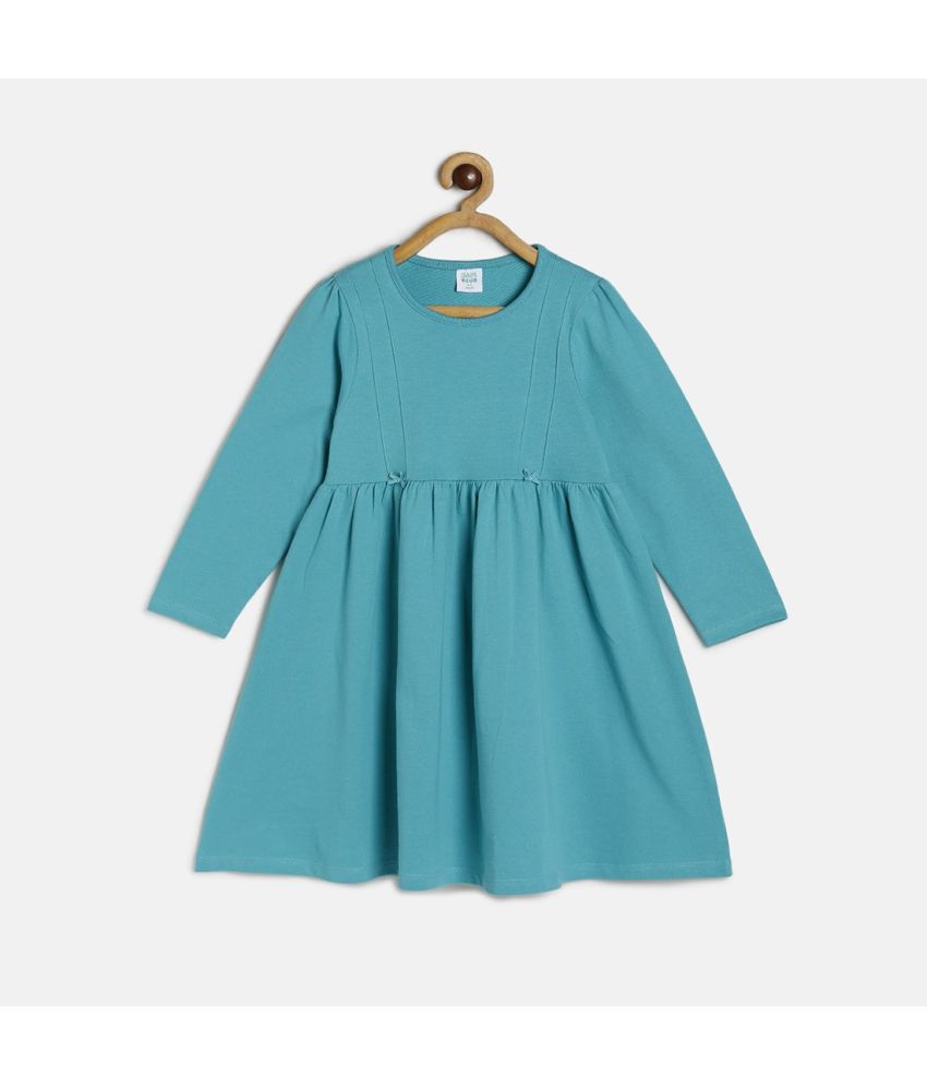     			MINI KLUB Green Cotton Girls A-line Dress ( Pack of 1 )