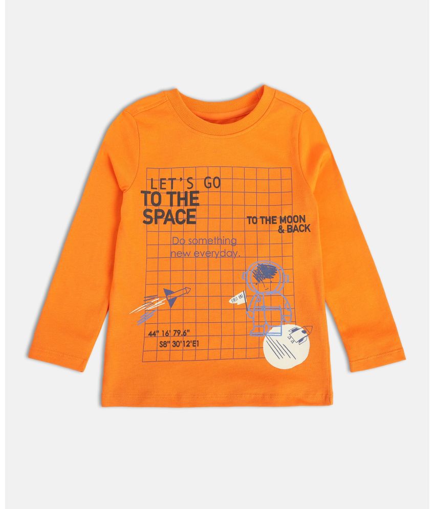     			MINI KLUB Orange Cotton Boy's T-Shirt ( Pack of 1 )