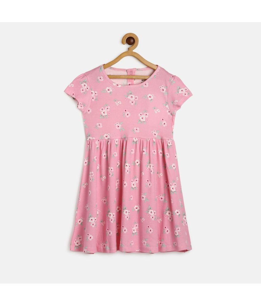     			MINI KLUB Pink Cotton Girls A-line Dress ( Pack of 1 )