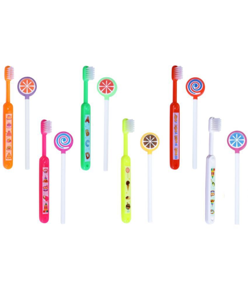     			MAXI ABC Baby Toothbrush and Tongue Cleaner, Oral Hygiene Kit (Pack of 6)