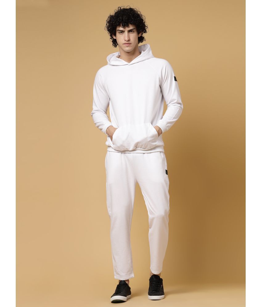     			Rigo - White Fleece Regular Fit Men's Tracksuit ( Pack of 1 )