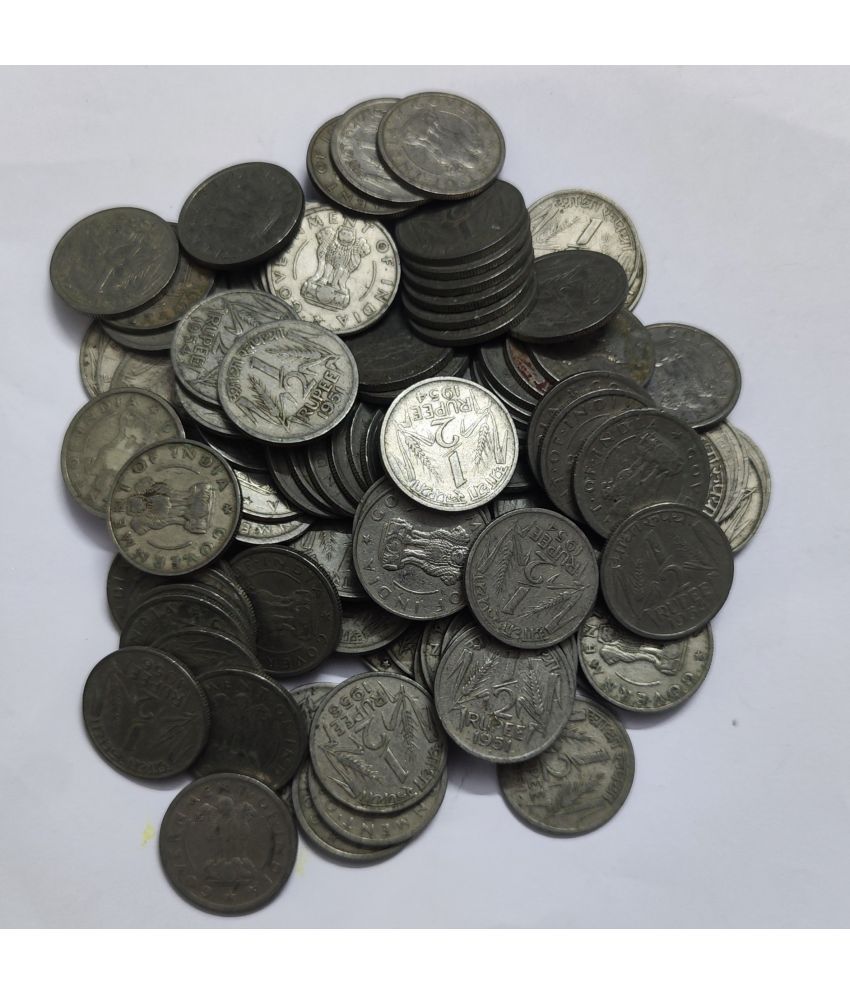     			Very Rare 1/2 Rupee 25 Coins Lot ~ Mix Years