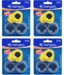 Kangaro Single Sided Desk Essentials CC-110 Crystal Clear Blister Pack of 4 Tape Dispenser,Cello Tape (Manual) (Dark Blue)