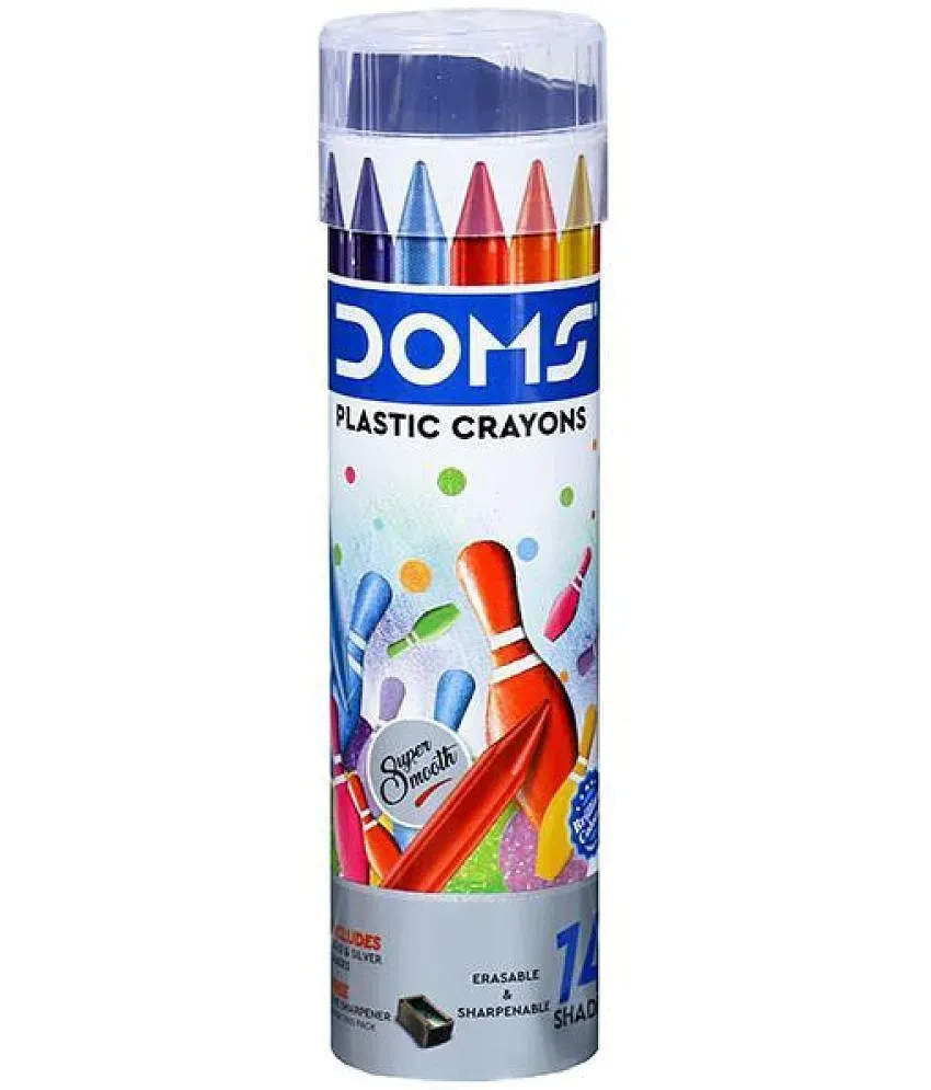 DOMS 28 Shades Plastic Crayons Alongwith 12 Shades Pencils  Colours - Plastic Crayons & Pencils Colours