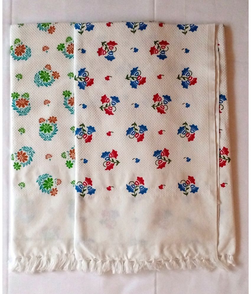     			Abhitex Cotton Floral Printed Below 300 -GSM Bath Towel ( Pack of 2 ) - Multicolor