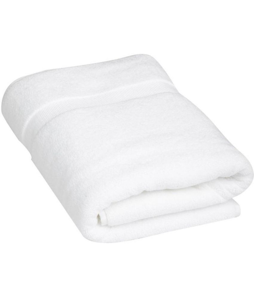     			Abhitex Cotton Solid Above 600 -GSM Bath Towel ( Pack of 1 ) - White