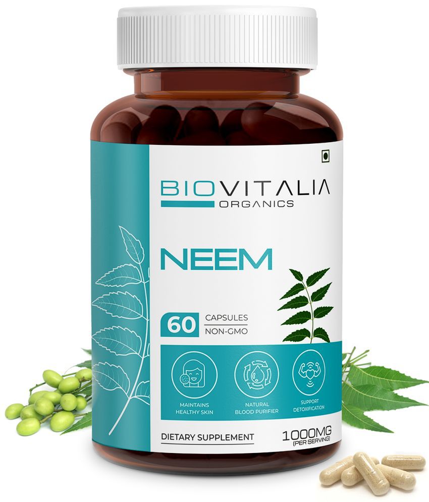     			BioVitalia Organics Neem Healthy Skin, Support Detoxification & Blood Purifier (60 Capsules)