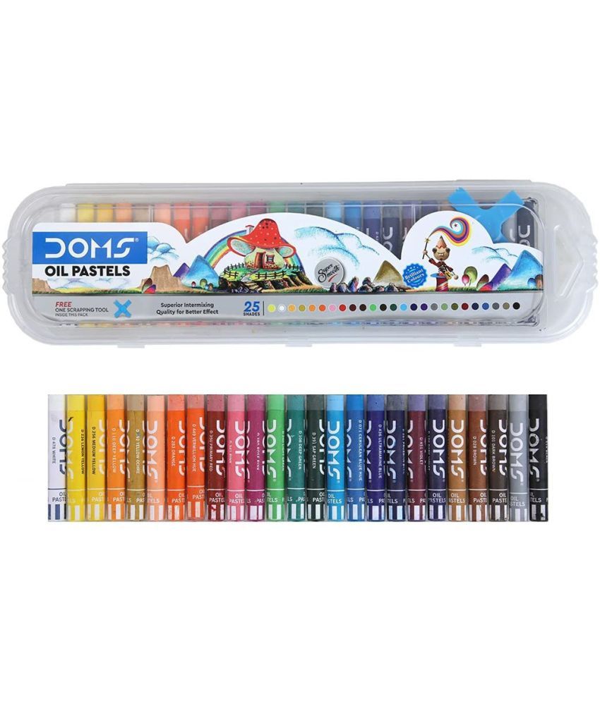     			DOMS Non-Toxic Erasable Plastic Crayon Set in Round Tin Box (Multicolor)