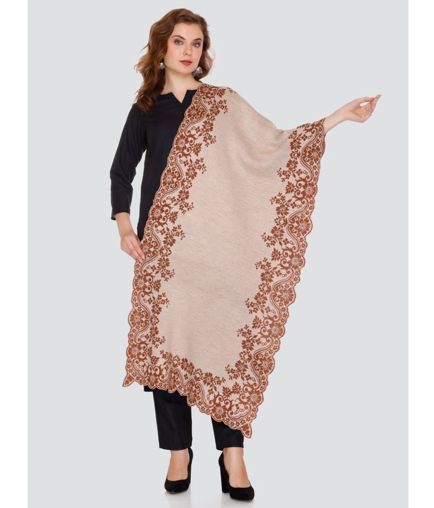     			ELTHIA Beige Self Design Shawl - ( Pack of 1 )