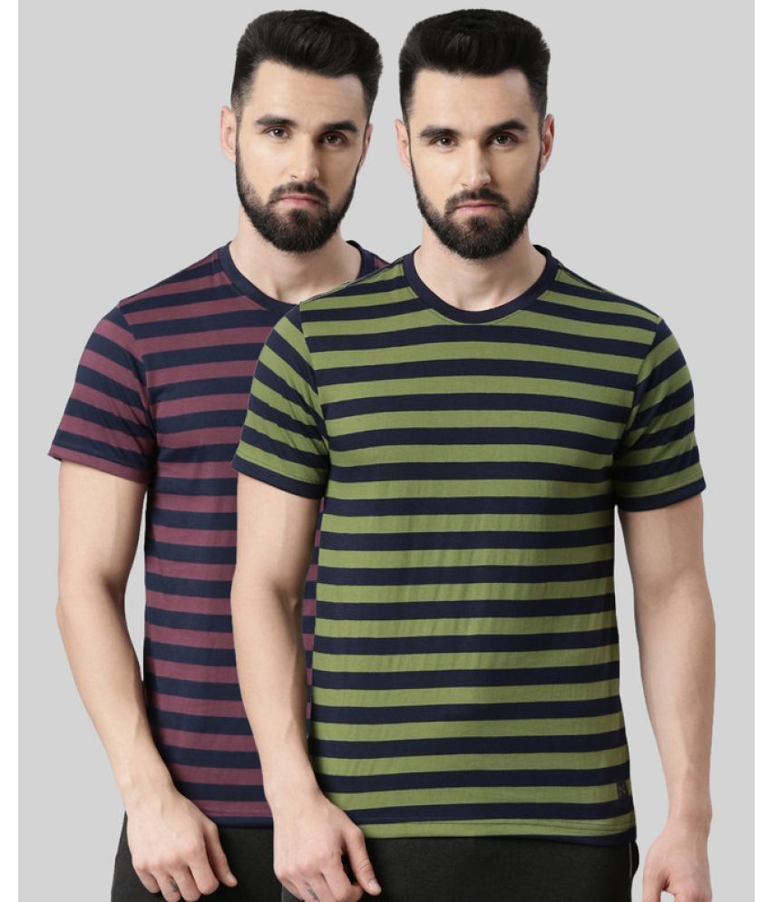     			Force NXT Pack of 2 Cotton Blend Regular Fit Men's T-Shirt ( Multicolor )