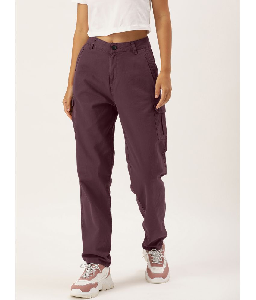     			IVOC - Purple Cotton Slim Women's Cargo Pants ( Pack of 1 )