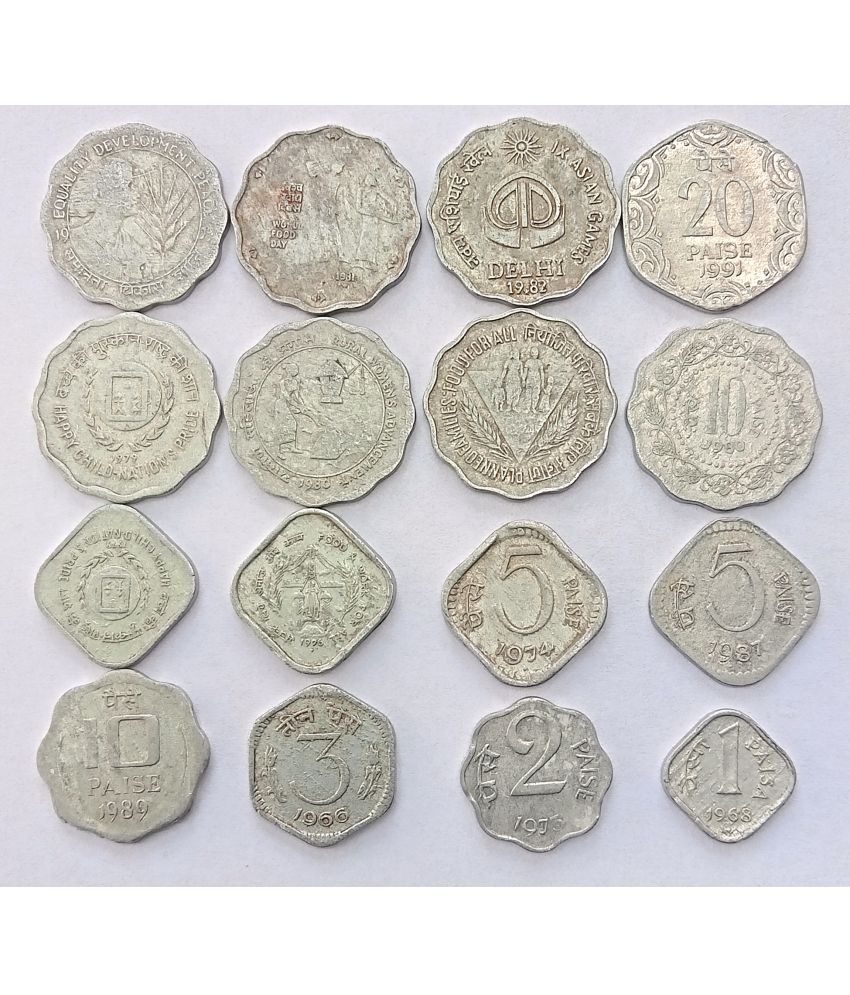     			Old Indian Coin, Aluminum Magnesium, 1 Paisa, 2 Paise 3 Paise, 5 Paise, 10 Paise, 20 Paise