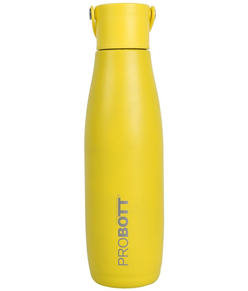     			Probott Trendy Yellow Water Bottle 480 mL ( Set of 1 )