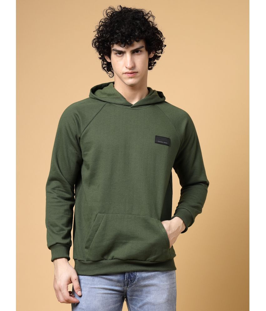     			Rigo Fleece Hooded Men's Sweatshirt - Olive ( Pack of 1 )