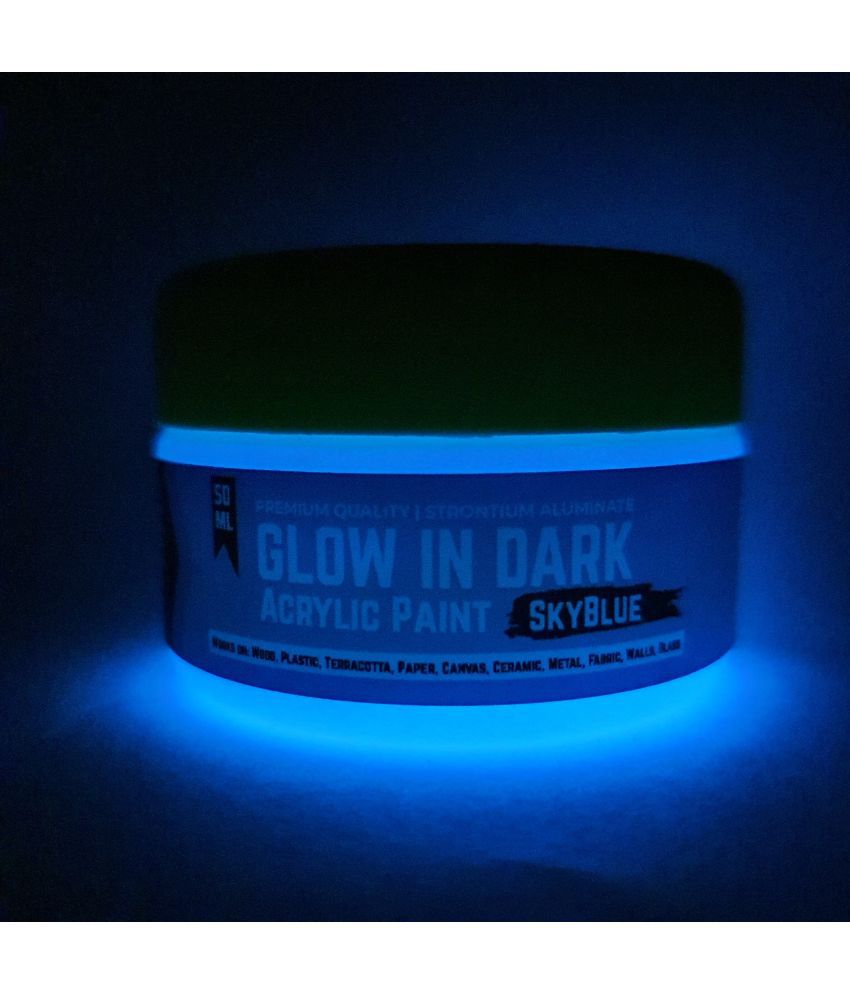     			Sky Blue Glow in Dark Acrylic Paint | Night Glow Paint - 50 grams