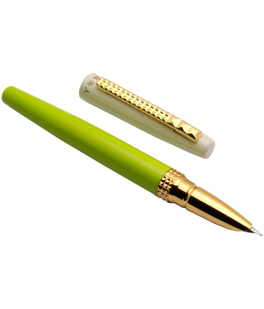     			Srpc Lucky Green Fountain Pens With Golden Trims & Fine Nib