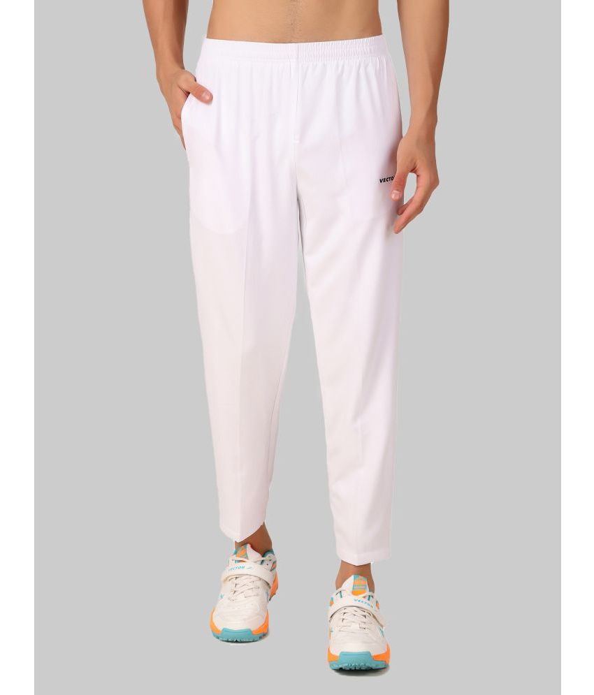     			Vector X White Polyester Men's Trackpants ( Pack of 1 )