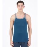 Jockey US27 Men Super Combed Cotton Gym Vest - Poseidon with Assorted Bias