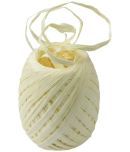 PRANSUNITA Raffia Paper Ribbon Twine Yarn String Rope for Hand Knitting, Crochet, Gift Wrapping, Christmas, Florist, DIY Gift Box Packing - Width 3 cm (70 MTS - 50 GMS) - 1 Roll - Cream