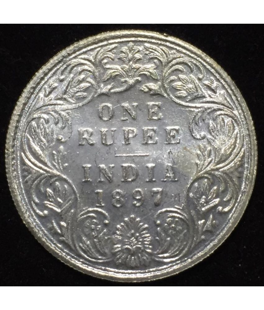     			1897 Queen One Rupees Rare coin British India