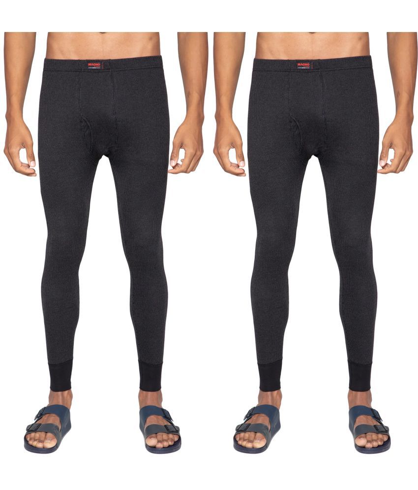     			Amul - Black Polyester Men's Thermal Bottoms ( Pack of 2 )