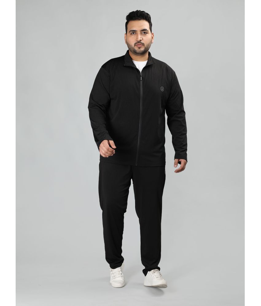     			Chkokko - Black Polyester Regular Fit Solid Men's Sports Tracksuit ( Pack of 1 )