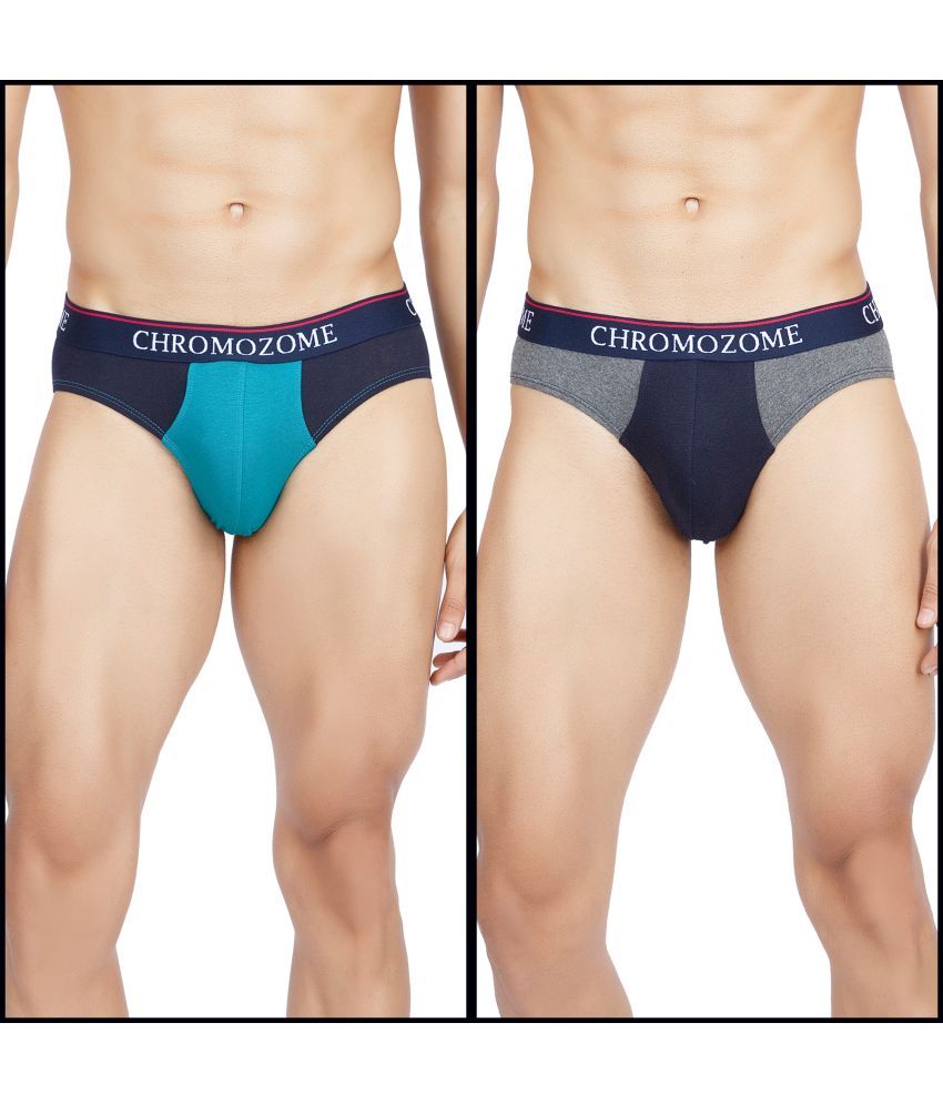     			Chromozome Multicolor CZ 308 PO2 Briefs Cotton Men Briefs ( Pack of 2 ) - Assorted