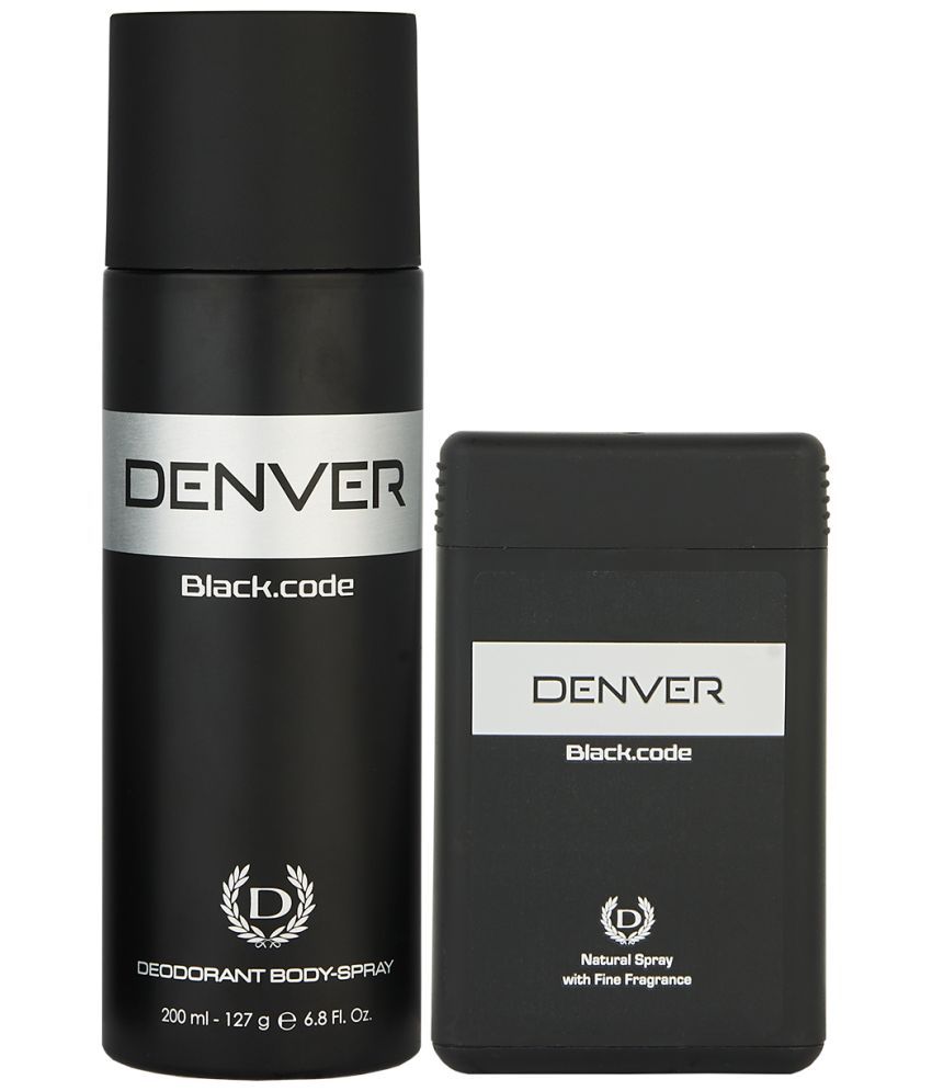     			Denver Black Code Deo - 150ML & Black Code Pocket Perfume - 18ML(Combo Pack of 2)