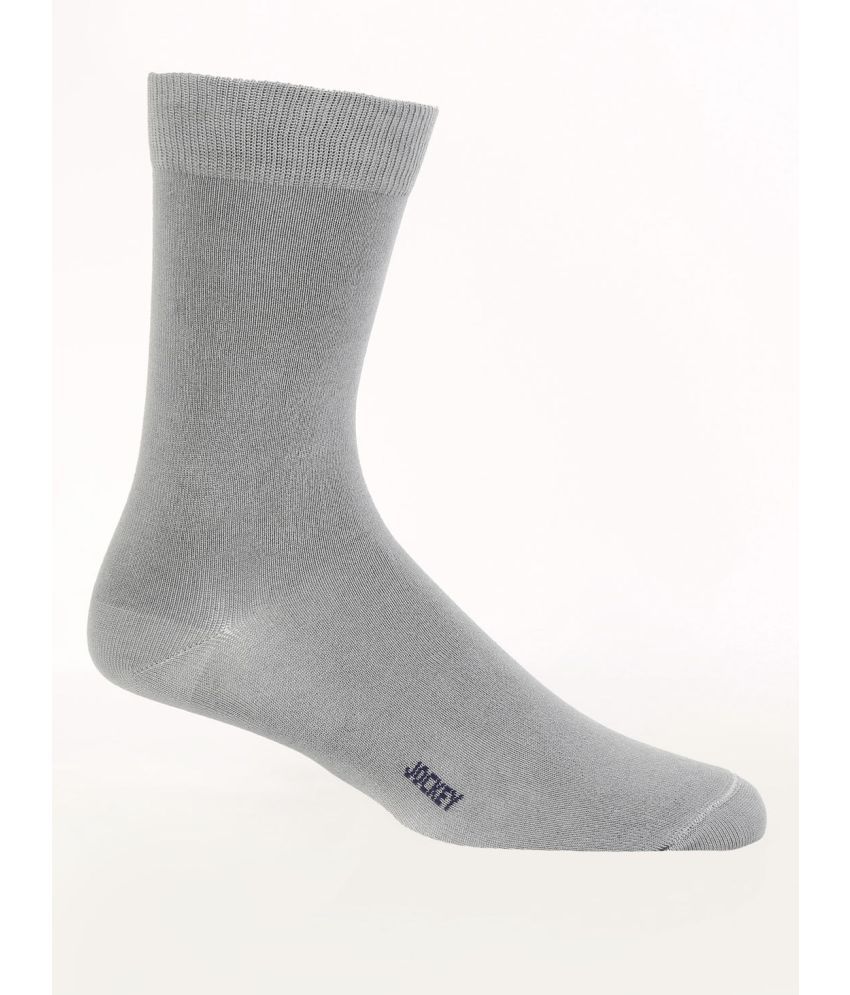     			Jockey 7192 Men Mercerized Cotton Crew Length Socks with Stay Fresh Treatment - Light Grey