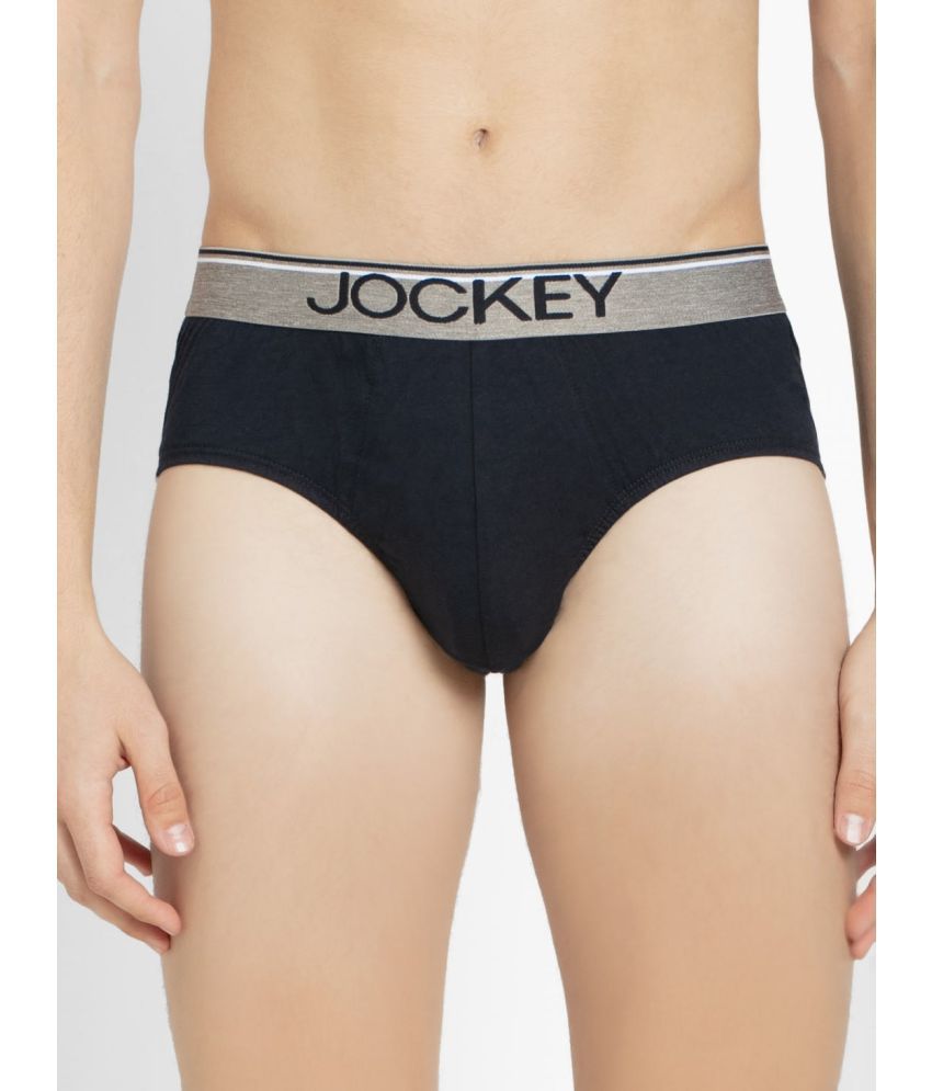     			Jockey 8037 Men Super Combed Cotton Solid Brief with Ultrasoft Waistband - Deep Navy
