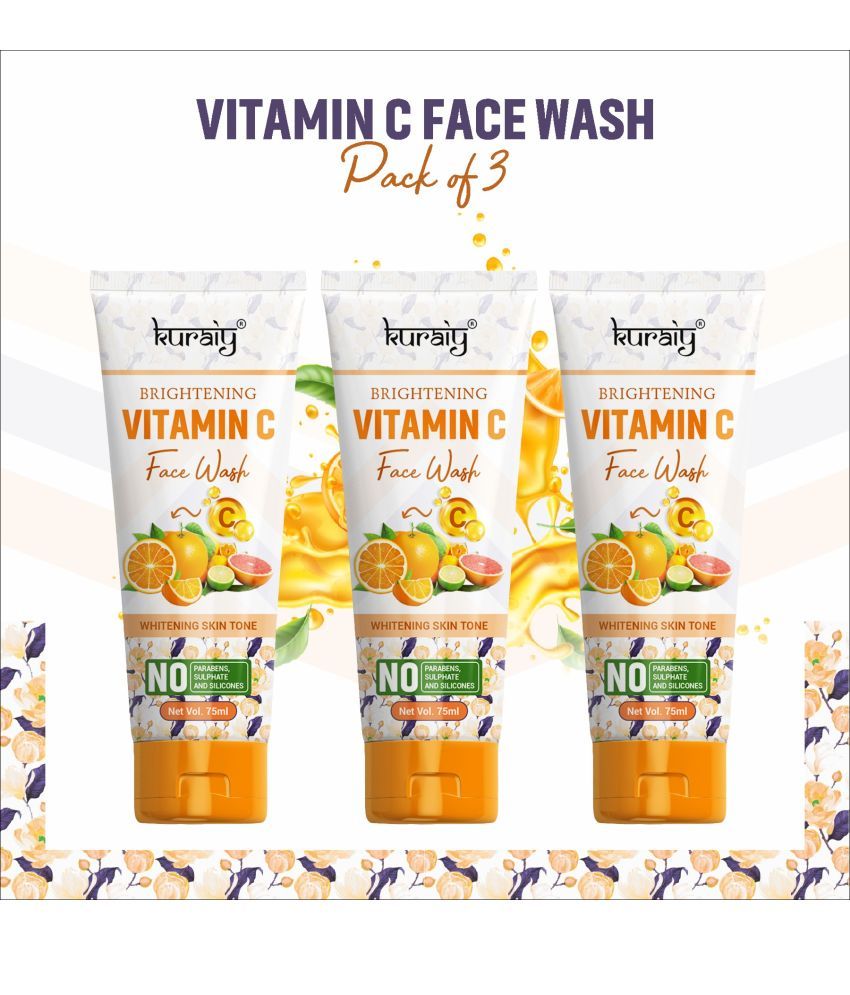     			KURAIY Face Wash Soothing Clear Calming Facial Cleanser 75 ml pack of 3