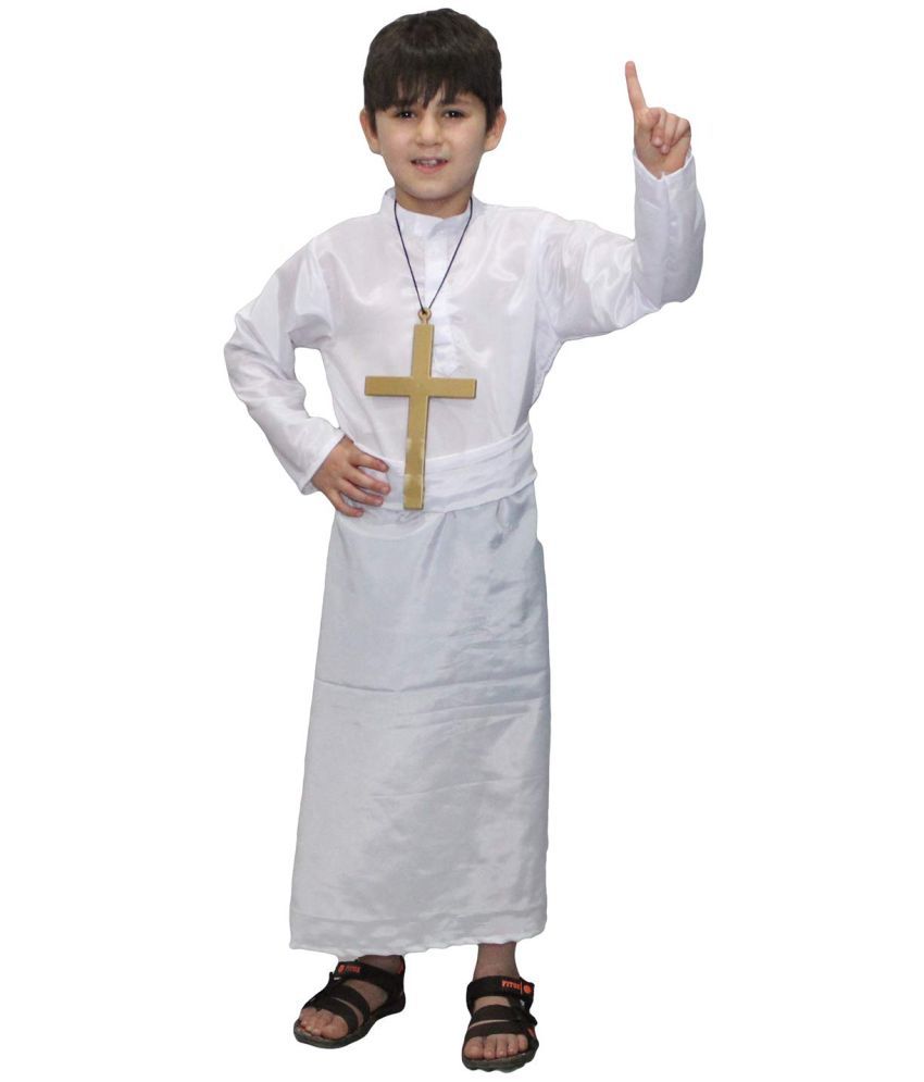     			Kaku Fancy Dresses White Priest/Jesus,Catholic Costume -White, 10-12 Years, for Boys