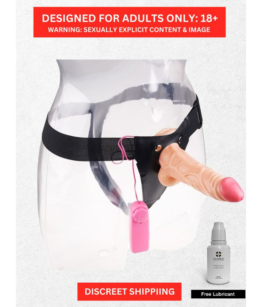     			Large Vibrating Lesb!an Dildo- 7 inch Total Length Adjustable Strap | Light Weight | Reusable Waterproof Strongest Vibrating Strap on Dildo