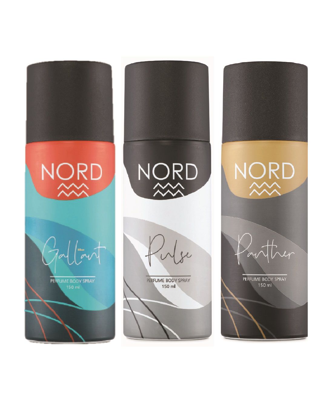     			NORD Deodorant Body Spray - Gallant, Panther and Pulse 150 ml each (Pack of 3)