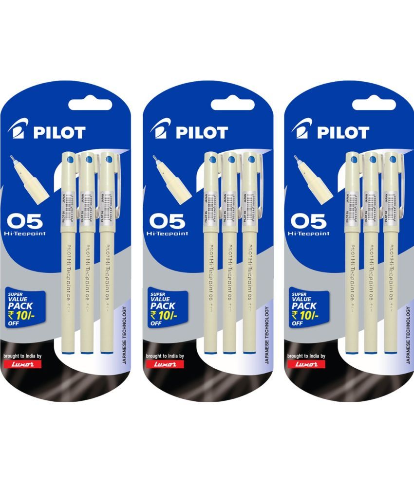     			Pilot Hi-Tecpoint 05 Blue Pack of 9