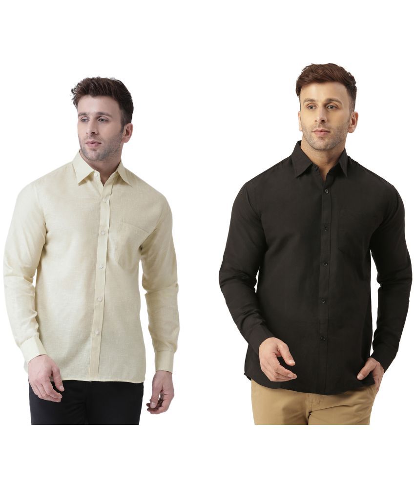     			RIAG 100% Cotton Regular Fit Solids Full Sleeves Men's Casual Shirt - Black ( Pack of 2 )
