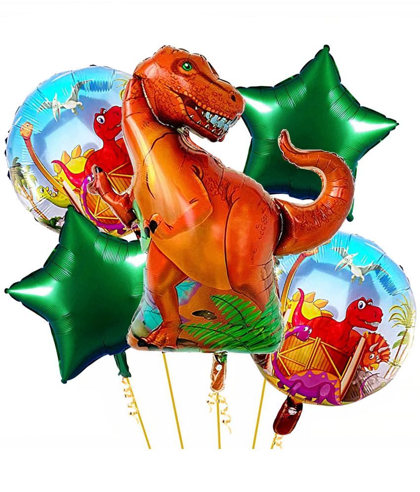     			Urban Classic Jurassic Dinosaur Theme Balloon for birthday Party Decoration for Boys/Girls (Multicolour) 5 Pieces