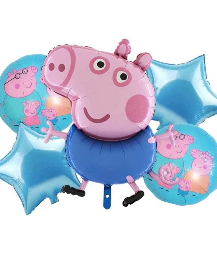     			Urban Classic Pepa Pig Character Foil Balloon for birthday theme Party Decoration for Boys/Girls (Multicolour) 5 Pieces